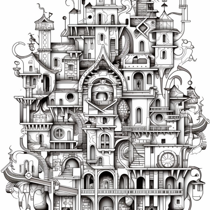 Castles Part One Digital Download PDF 40 Pages Coloring Book for Adults and Kids Printable Colouring Pages