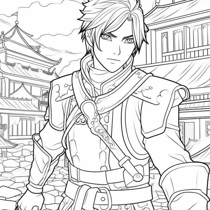 Manga Warriors Part Three Digital Download PDF 40 Pages Coloring Book for Adults and Kids Printable Colouring Pages