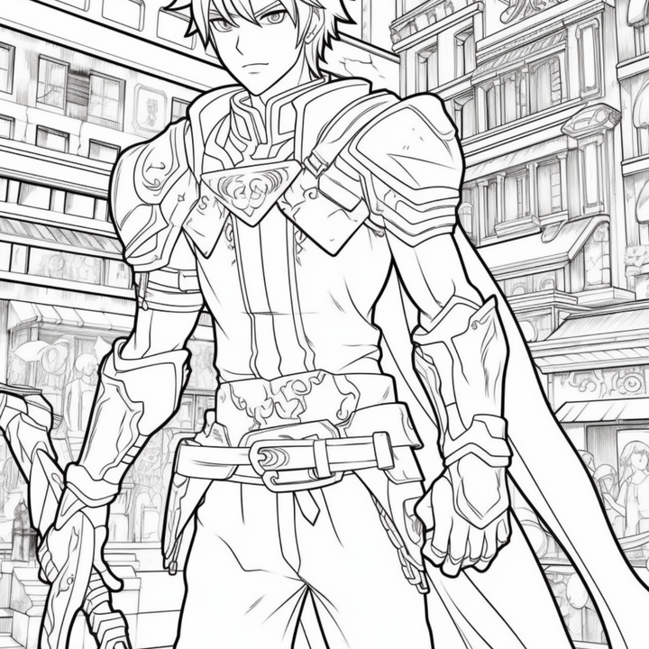 Manga Warriors Part Four Digital Download PDF 40 Pages Coloring Book for Adults and Kids Printable Colouring Pages