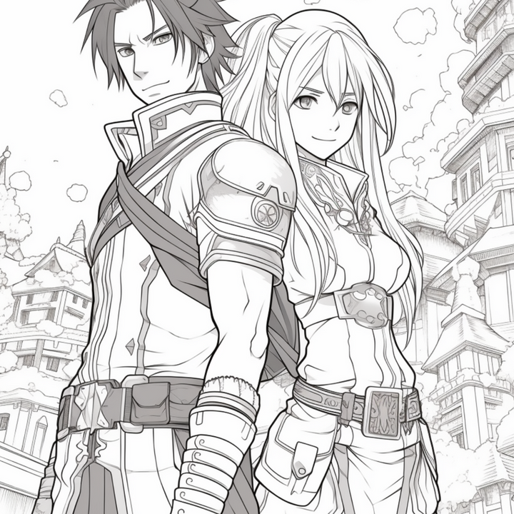 Manga Warriors Part Six Shonen Fighters Digital Download PDF 40 Pages Coloring Book for Adults and Kids Printable Colouring Pages