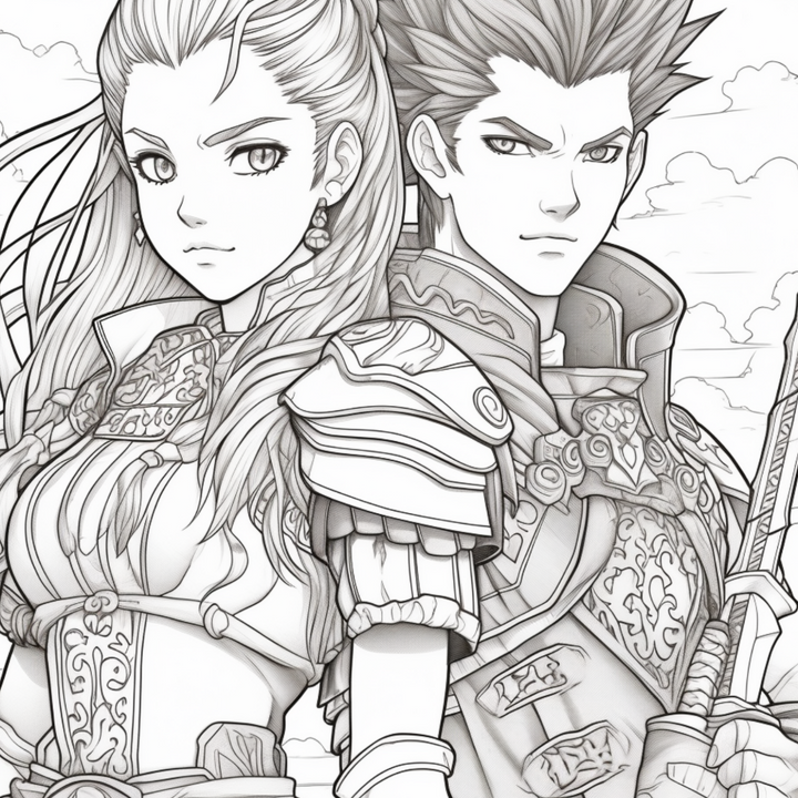 Manga Warriors Part Six Shonen Fighters Digital Download PDF 40 Pages Coloring Book for Adults and Kids Printable Colouring Pages