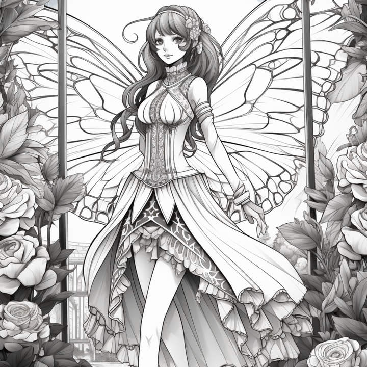 Anime Fairies Part One Digital Download PDF 40 Pages Coloring Book for Adults and Kids Printable Colouring Pages