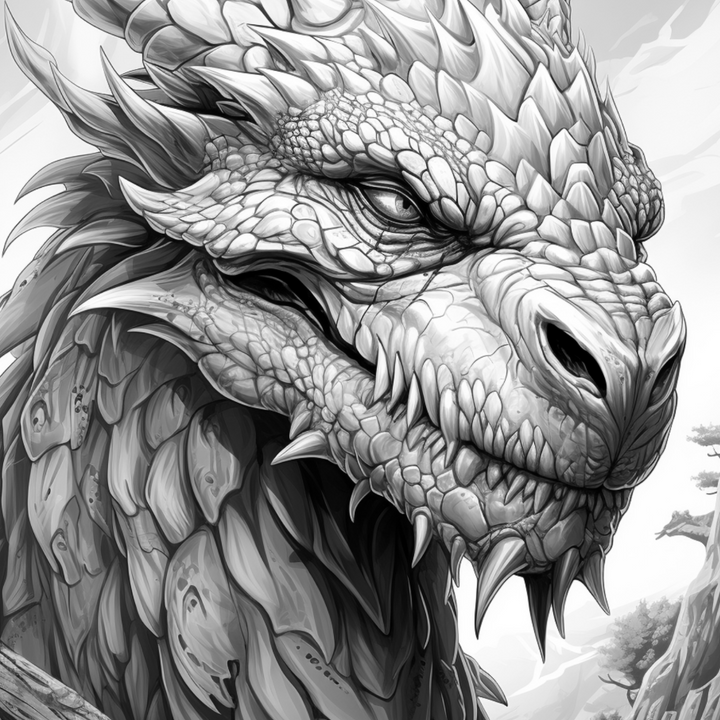 Enchanted Dragons Digital Download PDF 40 Pages Coloring Book for Adults and Kids Printable Colouring Pages