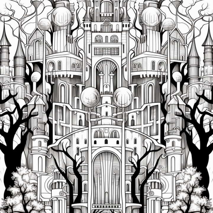Castles Part One Digital Download PDF 40 Pages Coloring Book for Adults and Kids Printable Colouring Pages