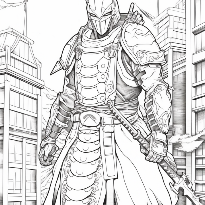 Manga Warriors Part Three Digital Download PDF 40 Pages Coloring Book for Adults and Kids Printable Colouring Pages