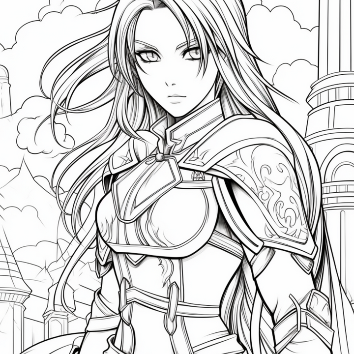 Manga Warriors Part Five Sword Masters Digital Download PDF 40 Pages Coloring Book for Adults and Kids Printable Colouring Pages