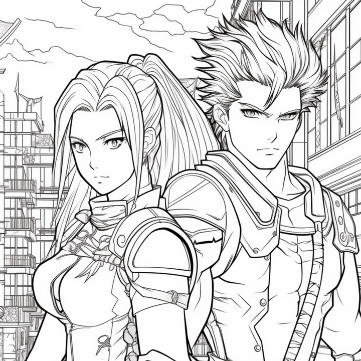 Manga Warriors Part Seven Martial Arts Fighters Digital Download PDF 40 Pages Coloring Book for Adults and Kids Printable Colouring Pages