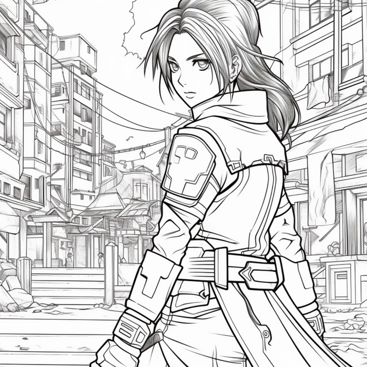 Manga Warriors Part Four Digital Download PDF 40 Pages Coloring Book for Adults and Kids Printable Colouring Pages