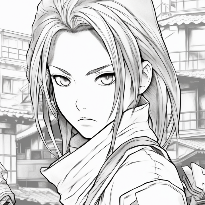 Manga Warriors Part Three Digital Download PDF 40 Pages Coloring Book for Adults and Kids Printable Colouring Pages