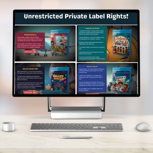 Kids PLR Mega Bundle: 15 Editable Canva Games + 22 Printable Products | Private Label Rights | Rebrand & Resell Educational Content
