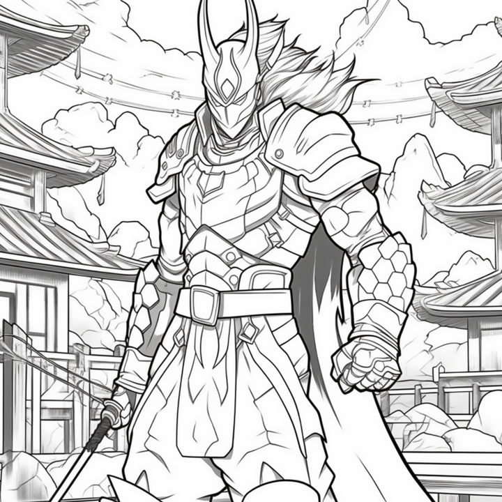 Manga Warriors Part Two Digital Download PDF 40 Pages Coloring Book for Adults and Kids Printable Colouring Pages