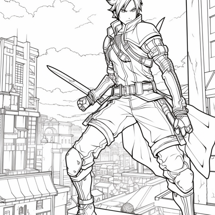 Manga Warriors Part One Digital Download PDF 40 Pages Coloring Book
