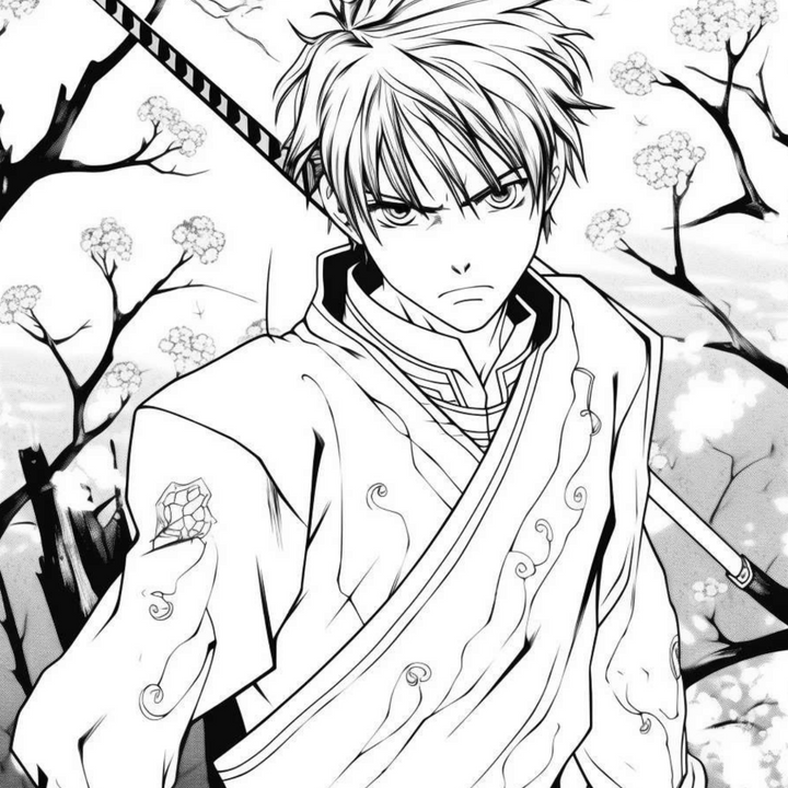 Manga Warriors Part Six Shonen Fighters Digital Download PDF 40 Pages Coloring Book for Adults and Kids Printable Colouring Pages