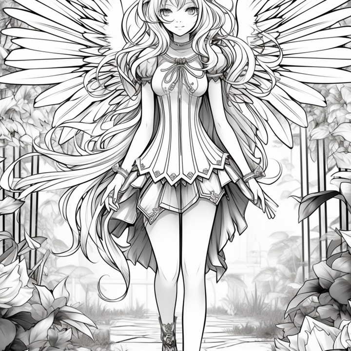 Anime Fairies Part One Digital Download PDF 40 Pages Coloring Book for Adults and Kids Printable Colouring Pages