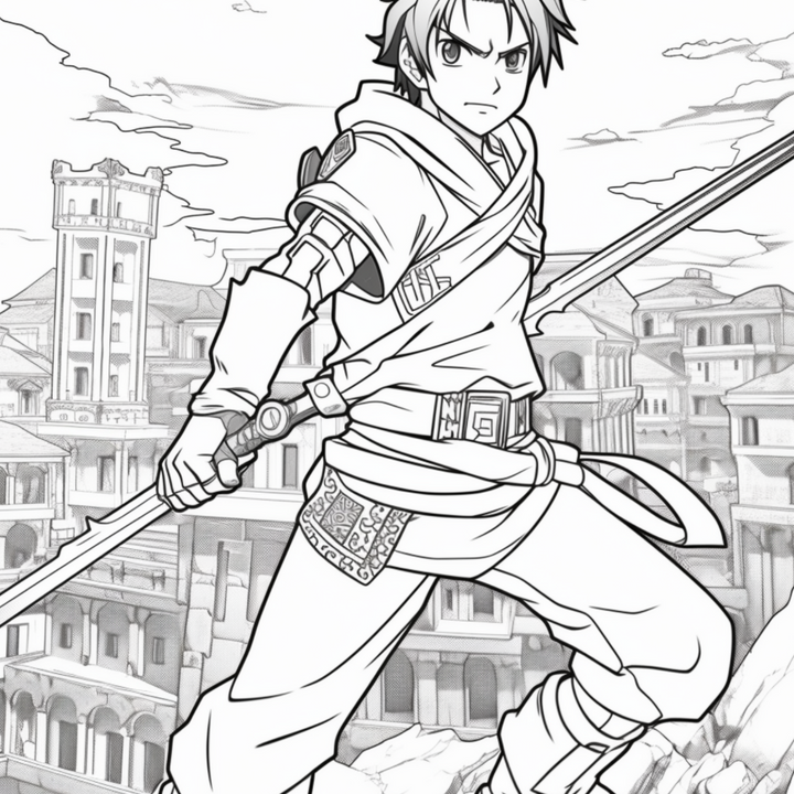 Manga Warriors Part One Digital Download PDF 40 Pages Coloring Book
