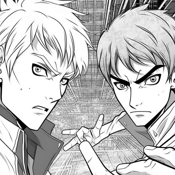 Manga Warriors Part Six Shonen Fighters Digital Download PDF 40 Pages Coloring Book for Adults and Kids Printable Colouring Pages