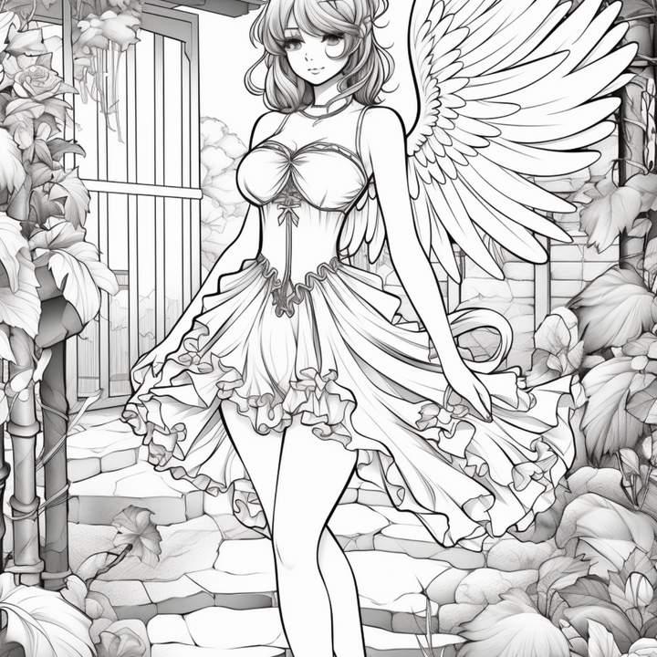 Anime Fairies Part One Digital Download PDF 40 Pages Coloring Book for Adults and Kids Printable Colouring Pages