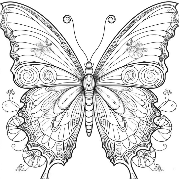 Butterflies Adult & Fancy2-pack  Digital 50-Page Coloring Book -Transform Stress into Artistic Bliss