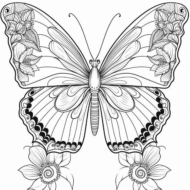 Butterflies Adult & Fancy2-pack  Digital 50-Page Coloring Book -Transform Stress into Artistic Bliss