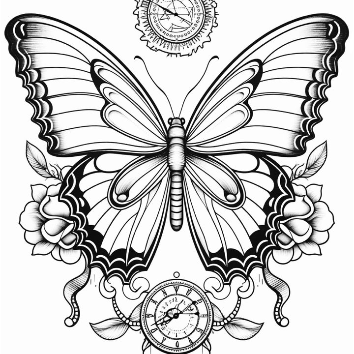Butterflies Adult & Fancy2-pack  Digital 50-Page Coloring Book -Transform Stress into Artistic Bliss