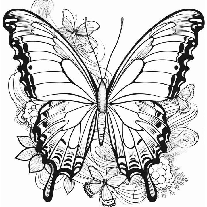 Butterflies Adult & Fancy2-pack  Digital 50-Page Coloring Book -Transform Stress into Artistic Bliss