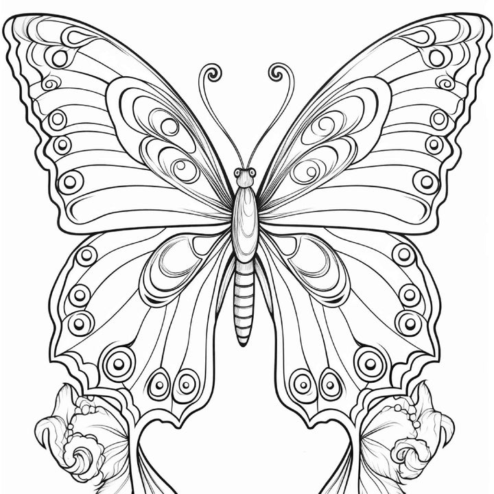 Butterflies Adult & Fancy2-pack  Digital 50-Page Coloring Book -Transform Stress into Artistic Bliss