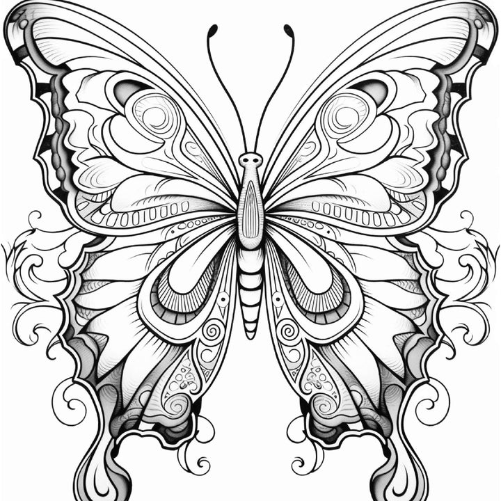 Butterflies Adult & Fancy2-pack  Digital 50-Page Coloring Book -Transform Stress into Artistic Bliss