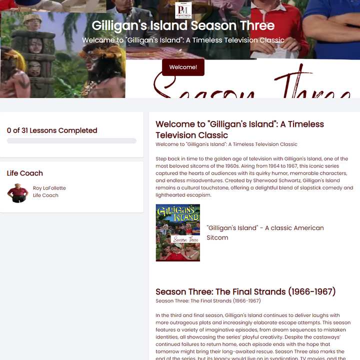 Gilligan's Island TV Show Series MP4 Digital Download  - Full Color - Season Three - 30 Episodes Gilligans Island 1964 - 1967