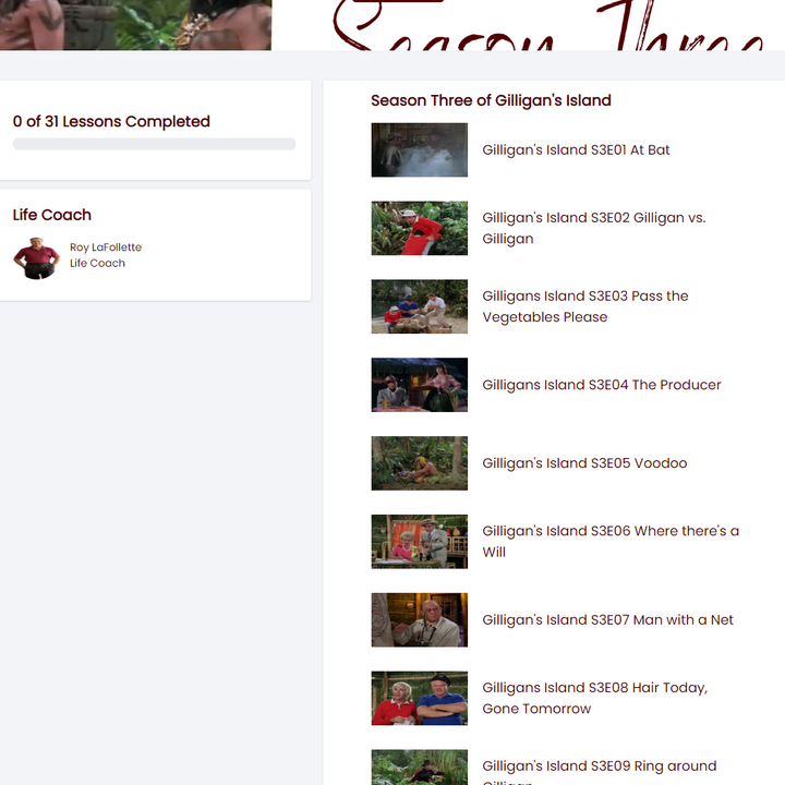 Gilligan's Island TV Show Series MP4 Digital Download  - Full Color - Season Three - 30 Episodes Gilligans Island 1964 - 1967