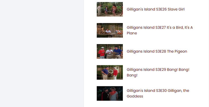 Gilligan's Island TV Show Series MP4 Digital Download  - Full Color - Season Three - 30 Episodes Gilligans Island 1964 - 1967
