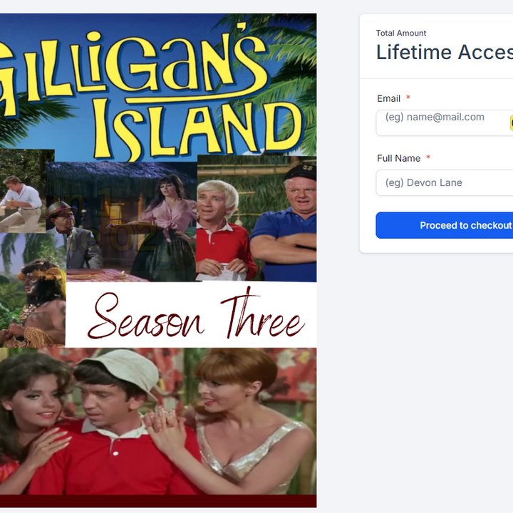 Gilligan's Island TV Show Series MP4 Digital Download  - Full Color - Season Three - 30 Episodes Gilligans Island 1964 - 1967