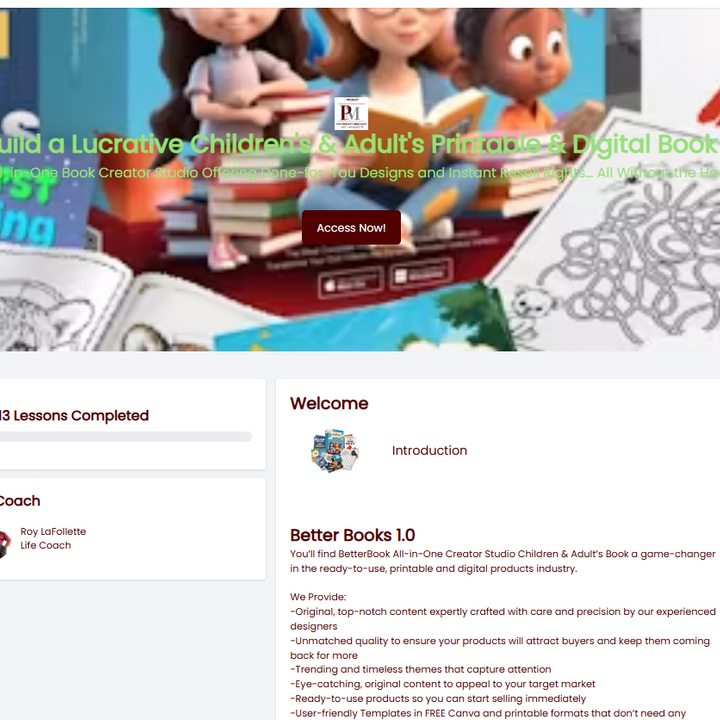 Better Books 1.0 - Build a Lucrative Children's & Adult's Printable & Digital  Book Business DFY-PLR