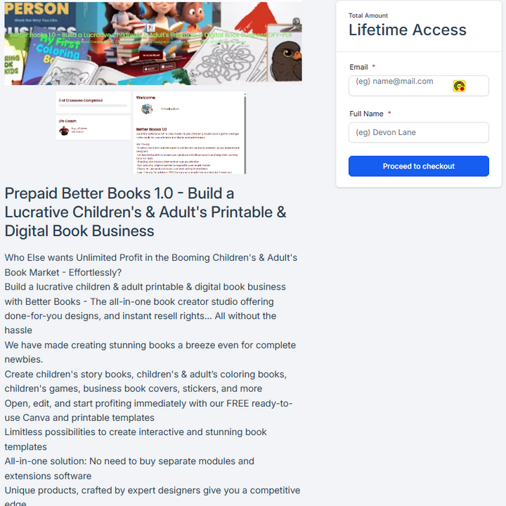 Better Books 1.0 - Build a Lucrative Children's & Adult's Printable & Digital  Book Business DFY-PLR