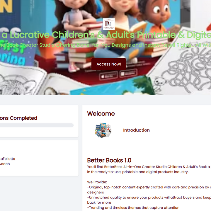 Better Books 1.0 - Build a Lucrative Children's & Adult's Printable & Digital  Book Business DFY-PLR