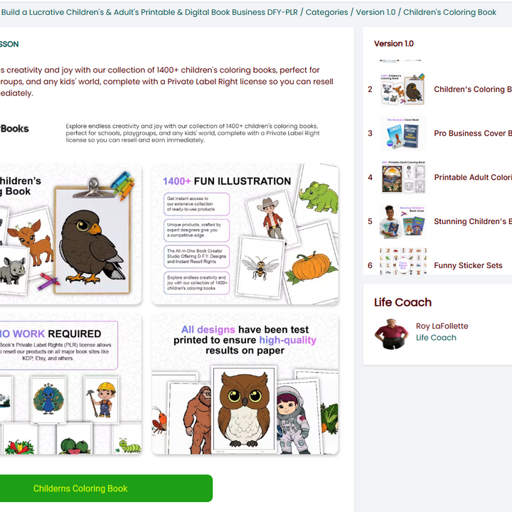 Better Books 1.0 - Build a Lucrative Children's & Adult's Printable & Digital  Book Business DFY-PLR