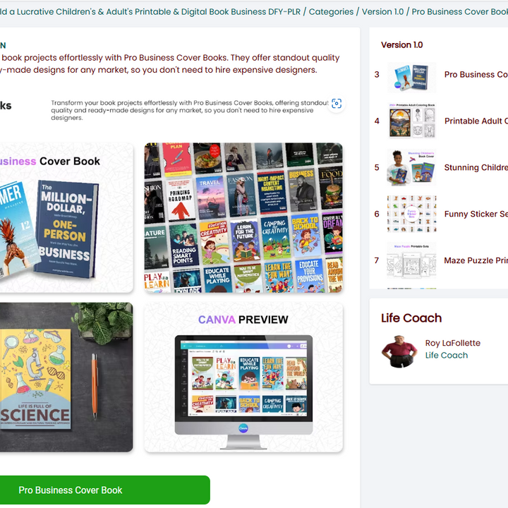 Better Books 1.0 - Build a Lucrative Children's & Adult's Printable & Digital  Book Business DFY-PLR