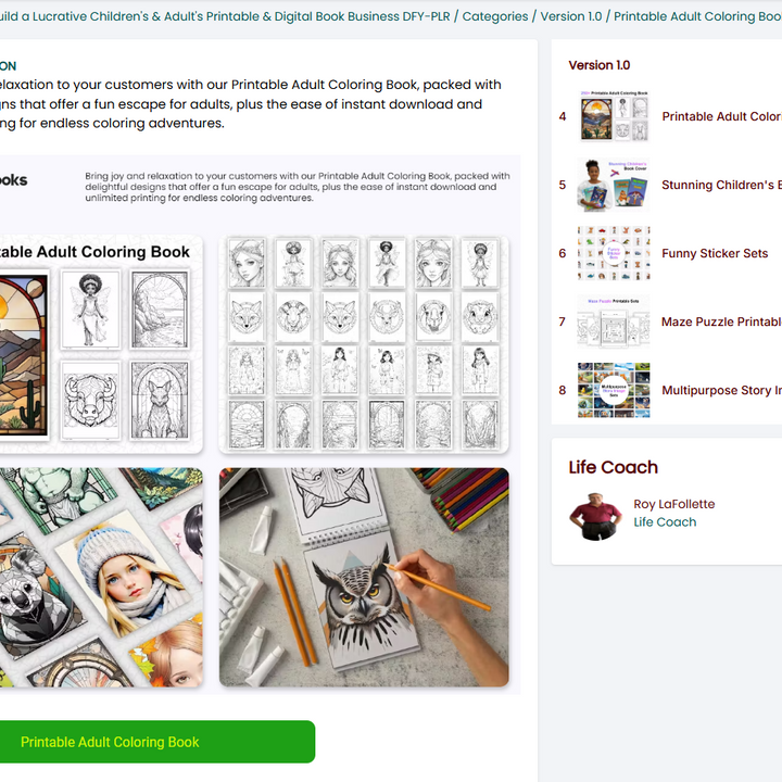 Better Books 1.0 - Build a Lucrative Children's & Adult's Printable & Digital  Book Business DFY-PLR