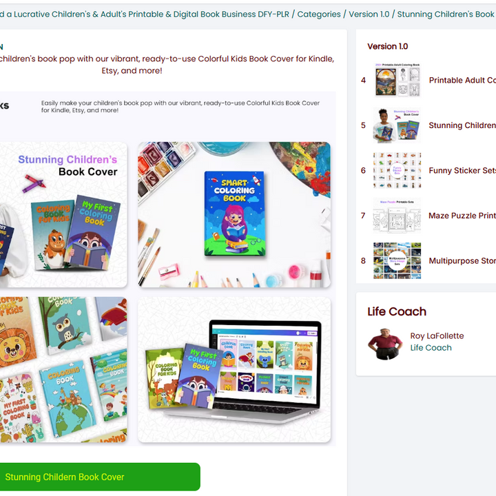 Better Books 1.0 - Build a Lucrative Children's & Adult's Printable & Digital  Book Business DFY-PLR