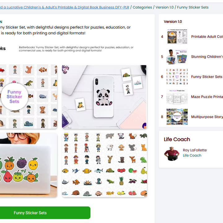 Better Books 1.0 - Build a Lucrative Children's & Adult's Printable & Digital  Book Business DFY-PLR