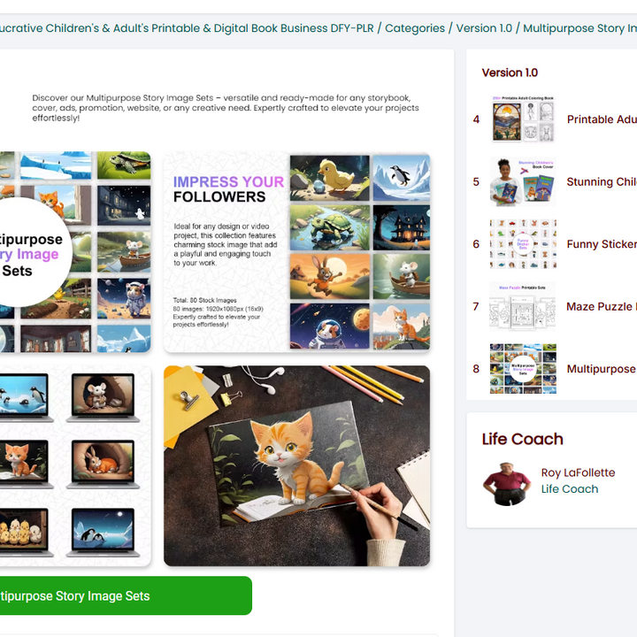 Better Books 1.0 - Build a Lucrative Children's & Adult's Printable & Digital  Book Business DFY-PLR
