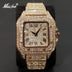 MISSFOX Ice Out Square Watch For Men