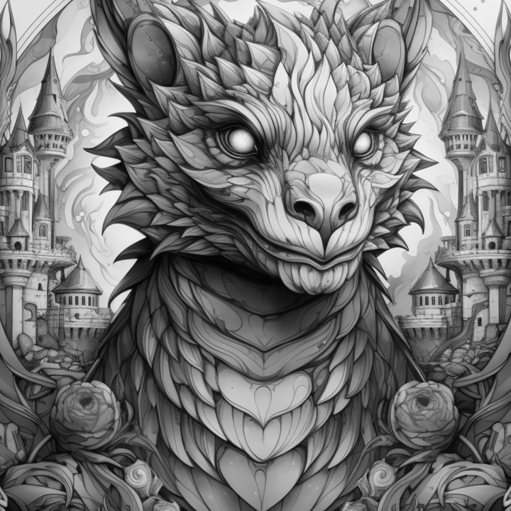 Enchanted Dragons Digital Download PDF 40 Pages Coloring Book for Adults and Kids Printable Colouring Pages