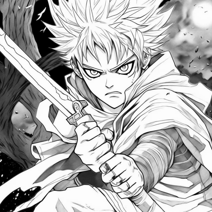 Manga Warriors Part Six Shonen Fighters Digital Download PDF 40 Pages Coloring Book for Adults and Kids Printable Colouring Pages