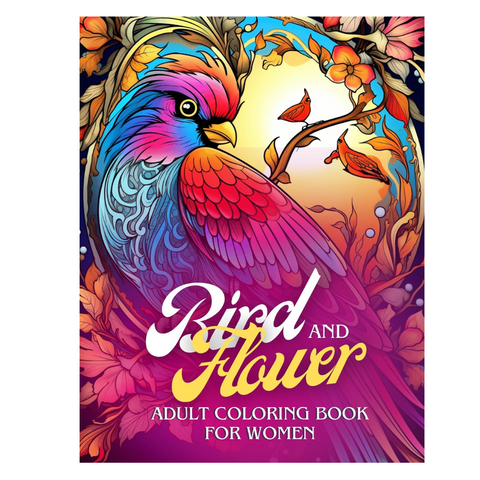 Bird & Flower Adult Coloring Book