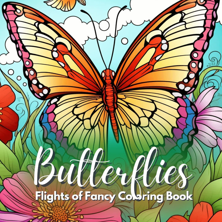 Butterflies Adult & Fancy2-pack  Digital 50-Page Coloring Book -Transform Stress into Artistic Bliss