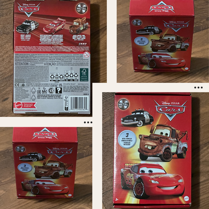 Disney Pixar 3pcs Pack Cars Metal Diecast Sheriff Lighting McQueen Mater "RARE"