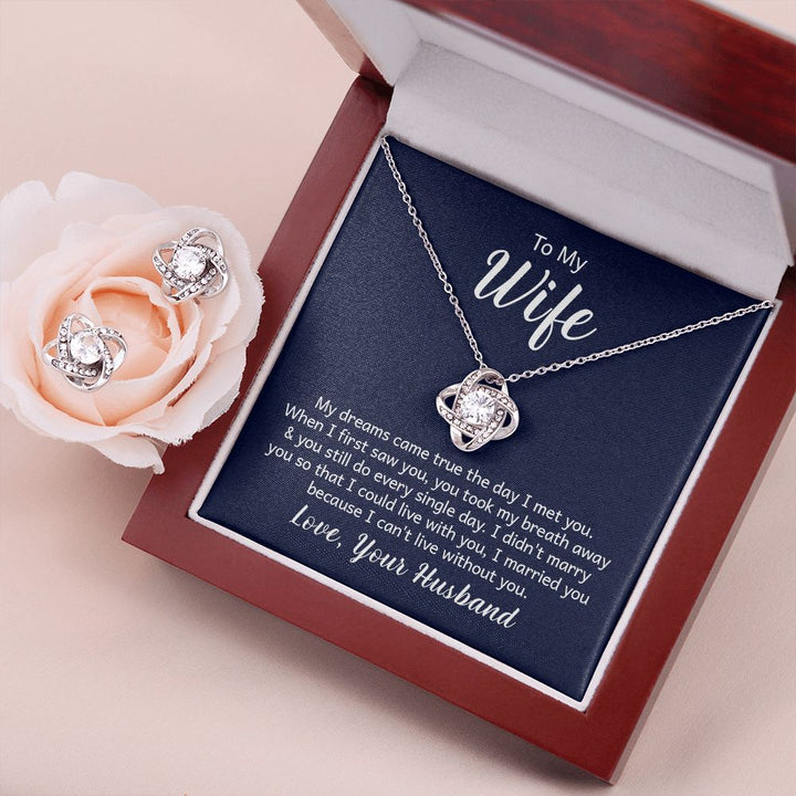 Complete Your Look with the Elegant Love Knot Necklace and Earring Set: Perfect for Any Occasion