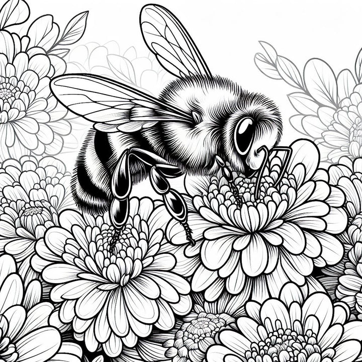 Buzzing Beauties: A Bee-themed Adventure Coloring Book for Adults, Kids, and Children