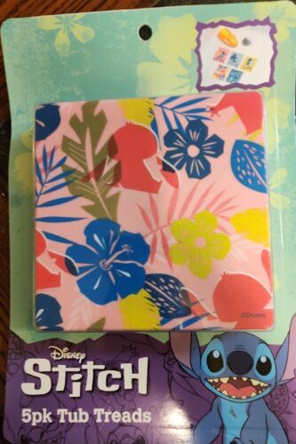 Disney Lilo & Stitch 5 pack Anti-Slip Tub Treads For Bathtub Bathroom Decor