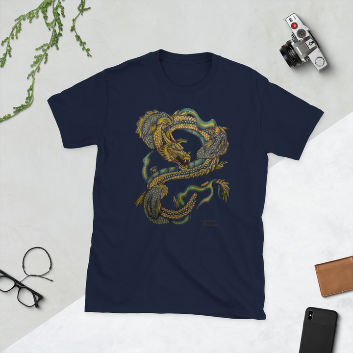Short-Sleeve Unisex T-Shirt Grab the Dragon and Koi Yin and Yang Tee
